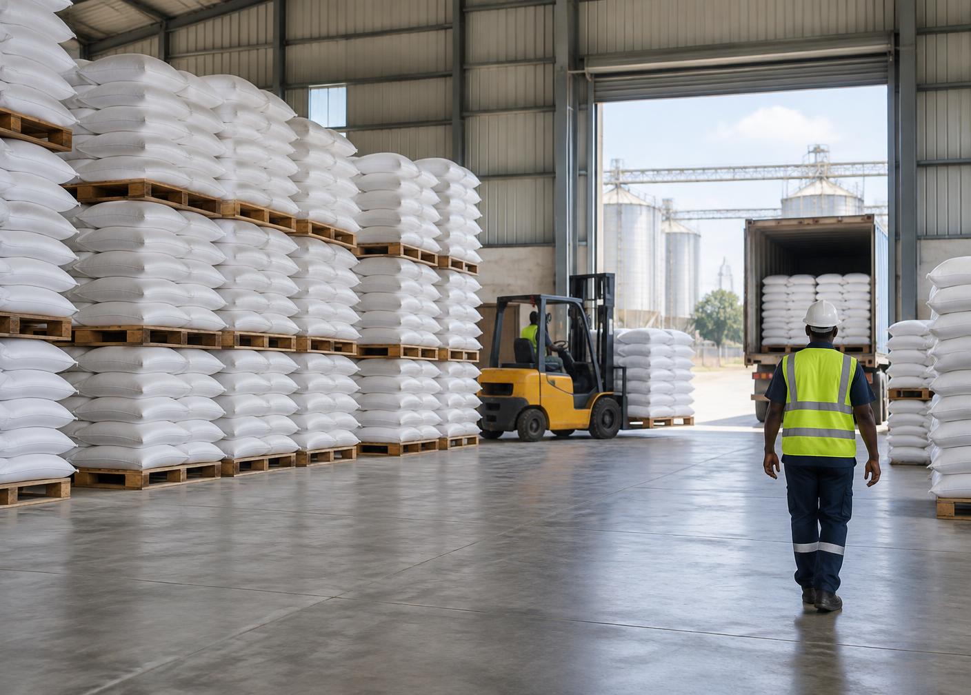 Organised fertilizer storage and loading facility